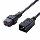 【サンワサプライ】抜け防止ロック付き電源コード（5m・IEC　C20/C19対応・15A・250V）