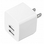 【サンワサプライ】USB充電器　2ポート　2.4A　小型　ホワイト　複数ポート　100V　240V