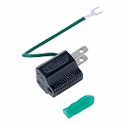 【サンワサプライ】3P→2P変換アダプタ（ブラック・アース線保護カバー付）