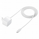 【サンワサプライ】microUSBケーブル一体型AC充電器　1.5m　2.1A　ホワイト　100V