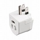 【サンワサプライ】電源アダプター　3P　2P変換　温度ヒューズ内蔵　抜け止め式