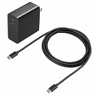 【サンワサプライ】USB　PD対応AC充電器　PD65W　Type-Cケーブル付き　PSE取得