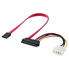 【サンワサプライ】電源データ一体型SATAケーブル（SATA3規格対応、0.3m）