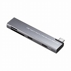 【サンワサプライ】USB　5Gbps　2ポート　スリム　ハブ（カードリーダー付き）