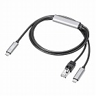 【サンワサプライ】急速充電　USB　Type-C　LAN変換（Gigabit対応・PD100W・1m