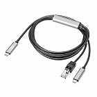 【サンワサプライ】急速充電　USB　Type-C　LAN変換（Gigabit対応・PD100W・2m