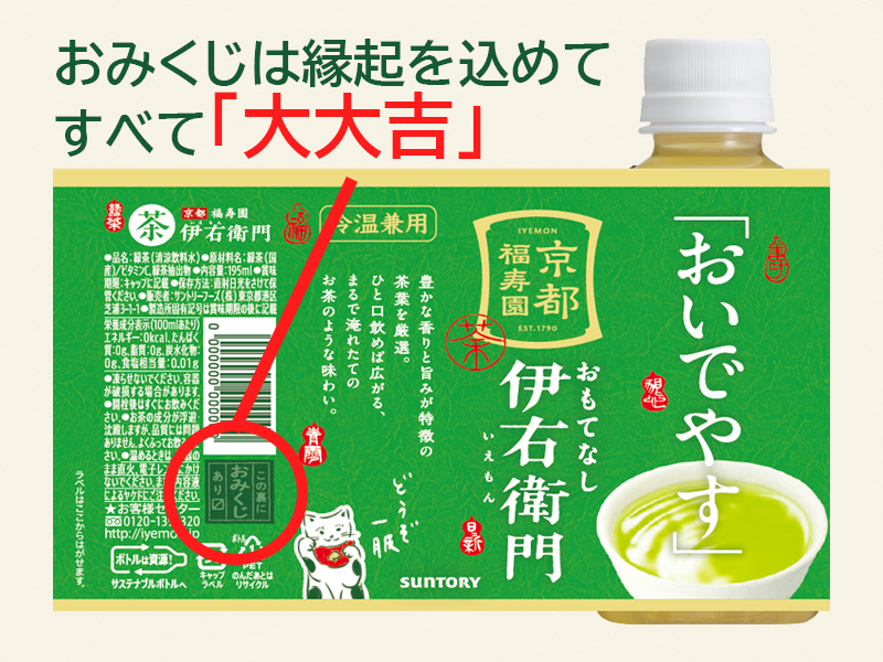 ラベル裏面のおみくじ